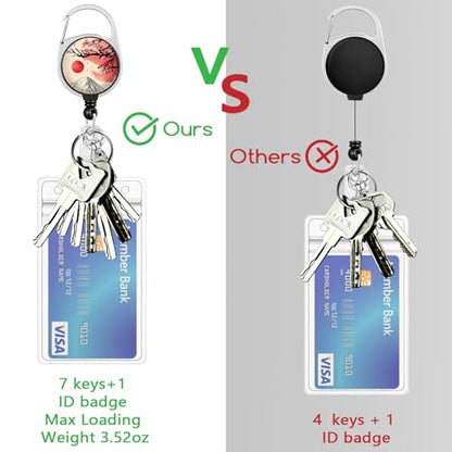 Piefly Lanyards for Id Badge, Teacher Card Holder Retractable Reel Red Moon - color: Red Moon
