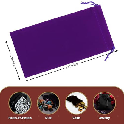 Mandala Crafts 8x17 Purple Velvet Drawstring Bags for Shoe Dusting Bags - color: Purple 8X17 Inches, size: 1 Count (Pack of 10)