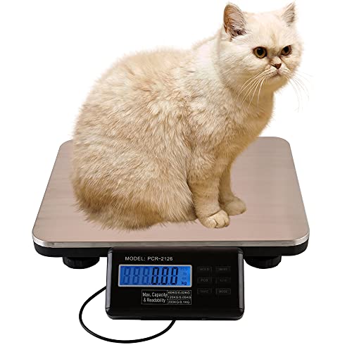Shipping and Postal Scale, 660lbs/300kg Capacity Digital 14 X 12 Inches Stainless Steel Platform Postal Shipping Scale, LCD Display Platform Scale