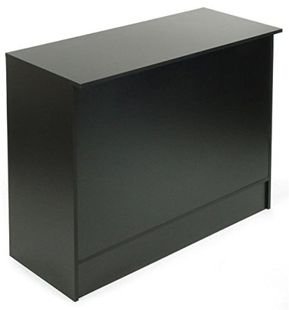 Only Hangers Cash Register Stand with 3 Height-Adjustable Shelves- 48" Black Melamine Checkout Counter - Available in Black and Maple. Available in 48" Wide and 72" Wide. (48" Wide, Black) - color: Black, size: 48" WIDE