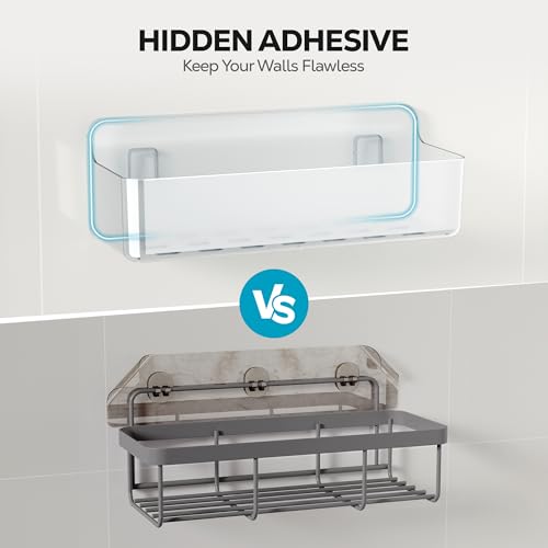 Nieifi Adhesive Shower Shelves, Clear, 5 Pieces - color: A-Clear, size: 5 pieces