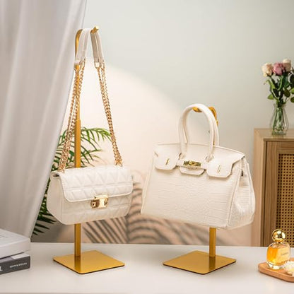 2-Pack Adjustable Tabletop Purse & Banner Display Stands, Gold - color: Gold