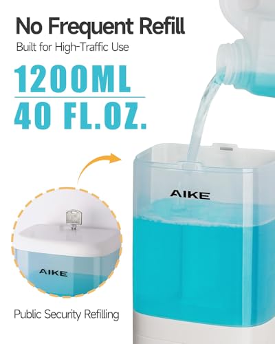 AIKE Foaming Commercial Soap Dispenser,40oz for Bathroom White AK1007F