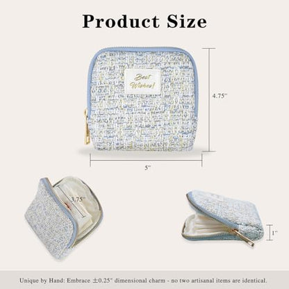 Stratalife Small Travel Jewelry Case, Qulited Storgae Pouch - color: Quilted Blue