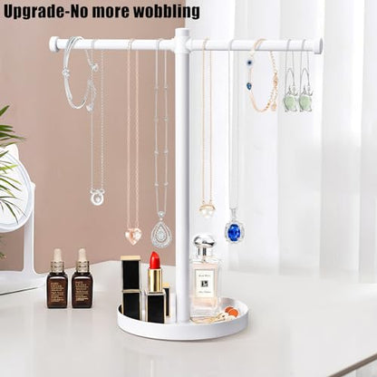 bodkar Jewelry Necklace Holder Organizer,12.9" Sturdy Metal Jewelry Stand - color: White