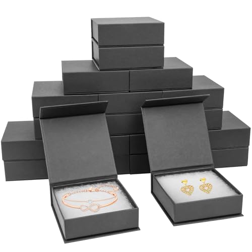 Jewelry Gift Boxes, 20 Pack 3.5x3.5x1.18 inch Small Jewelry Boxes, Small Gift Box for Necklaces Bracelet Earring Ring Gift packaging(Black) - color: black1