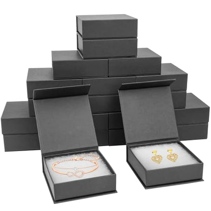Jewelry Gift Boxes, 20 Pack 3.5x3.5x1.18 inch Small Jewelry Boxes, Small Gift Box for Necklaces Bracelet Earring Ring Gift packaging(Black) - color: black1