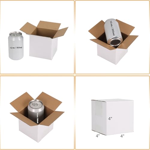Calenzana 4x4x4 Shipping Boxes Set of 50, Small Corrugated Cardboard Box for Mailing Packing Gifts, White - size: 4x4x4