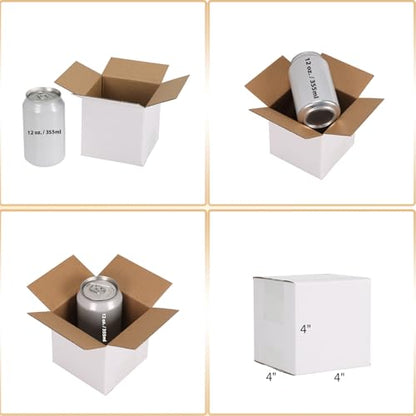 Calenzana 4x4x4 Shipping Boxes Set of 50, Small Corrugated Cardboard Box for Mailing Packing Gifts, White - size: 4x4x4