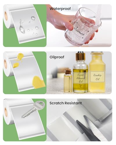 Phomemo Frosted Thermal Labels, 1.97"x3.15", for M110/M100/M220, 90 PCS - color: Frosted Clear, size: 1.97"x3.15"