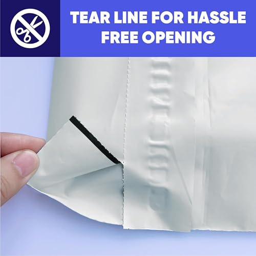 6 x 9 Heavy-Duty Poly Mailers – 30-Pack, 3 Mil Thick Shipping Bags – Waterproof, Tear-Resistant, Recyclable Envelopes for Small Business & Clothing (White, 6" x 9") - size: 6" x 9"