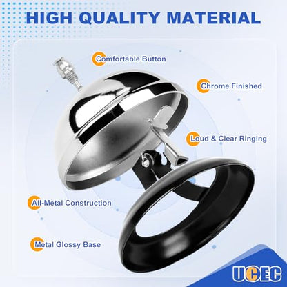 UCEC Desk Bell for Service, Ring Bell Sign, Dinner Bell for Inside - size: 1+1 Pack