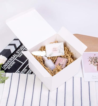 SHIPKEY 50PCS White Gift Boxes with Lids | 5x5x5 Inches Durable Square Gift Boxes | Gift Box for Wedding, Christmas, Holidays, Birthdays and All Other Occasions (13x13x13cm) - color: White, size: 5"x5"x5"-50 Pack