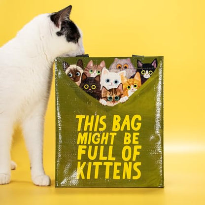Blue Q Handy Tote Bag - Funny Reycled & Reusable Tote Bag - color: This Bag Might Be Full of Kittens