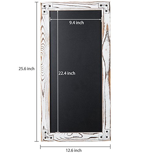 MyGift Wall Mounted Large Chalkboard Sign with Whitewashed Wood Frame - color: White Washed