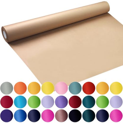 SMART&CASUAL Brown Wrapping Paper Roll 17.8"×1,200"(100') Kraft Paper for Craft Gift Bulletin Board Banner Bouquet Flower Table Covering Packing Shipping Moving 70GSM 50LB(Brown, 17.8" x 1,200") - color: Brown, size: 17.8" x 1200"