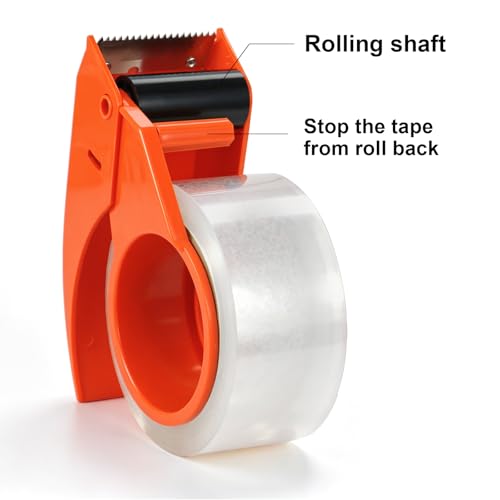 BOMEI PACK Heavy Duty Packing Tape with Dispenser 1.88'' x 66 YDs, Clear Box Tape for Packaging Shipping Moving Storage and Mailing, Strong Package Tape 3 Rolls + 1 Dispenser, Total 198 YDs