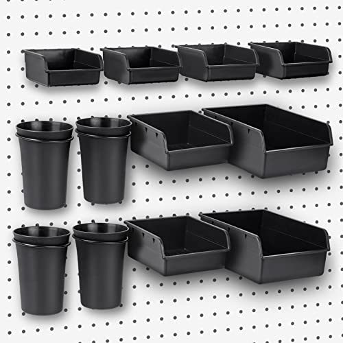Pegboard Bins And Cups, 12 Pack Peg Board Hardware Nail and Screw Organizer
