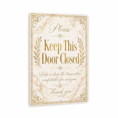 Keep This Door Closed Luxe Gold Business Sign - style: Keep This Door Closed