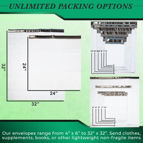 2000 Pack Secure Seal White Poly Mailers - 10x13 Safe Shipping Bags - E-Commerce Self Sealing 2 Mil Poly Envelopes - size: 10” x 13” (2000 Pack)