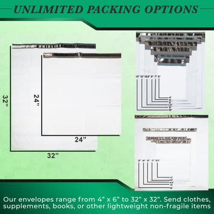 1000 Pack Secure Seal White Poly Mailers - 10x13 Safe Shipping Bags - E-Commerce Self Sealing 2 Mil Poly Envelopes for Shipping - size: 10" x 13" (1000 Pack)