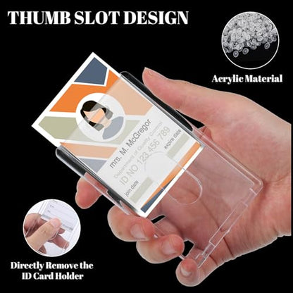 5 Pack Retractable Badge Reel Set with Clear Vertical ID Holders - style: 5 Set Acrylic Material