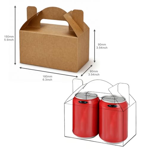 Aosric Small Kraft Gable Boxes 3.5 x 3.5 x 6.3 In, 30 Pack - color: Brown