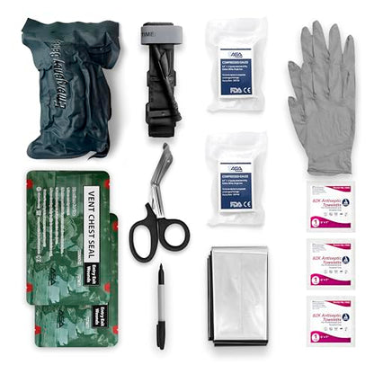 ASA Techmed Bleeding Control Kit | Gunshot Wound Trauma Kit | Comprehensive Bleed Stop Kit | IFAK Refill for Traumatic Blood Loss Emergencies - Ideal for Road Accidents | Active Shooter Prepper