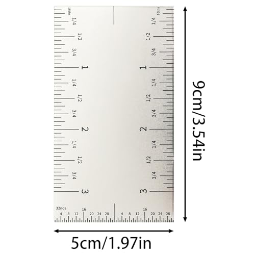 9x5x0.5cm Stainless Steel Square Edge Precision Pocket Ruler Scale Marking Tool Suitable for Carpentry Task