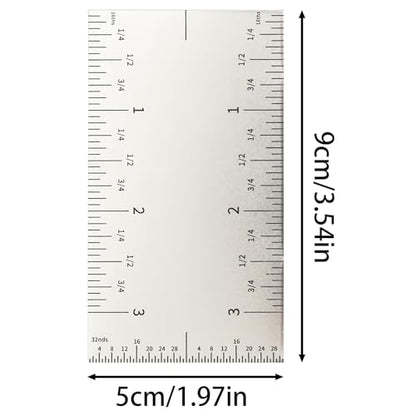 9x5x0.5cm Stainless Steel Square Edge Precision Pocket Ruler Scale Marking Tool Suitable for Carpentry Task