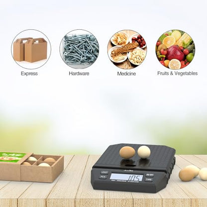 Digital Postal Table Scale, 66LB*1g, Net Weight Counting Weighing, Using AC Adapter Included or Battery, Liquid Crystal Display Screen
