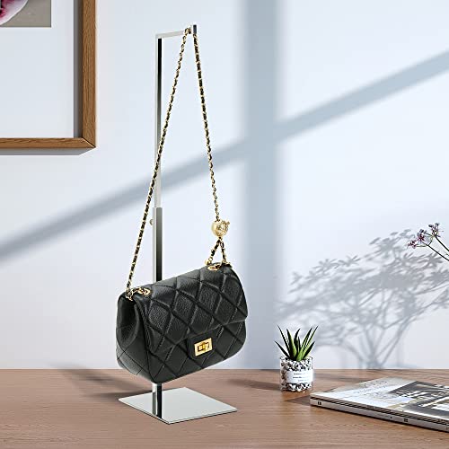 2 Pack Handbag Display Stands, Silver Purse Holder Display Stands, Adjustable Height Stainless Steel Hanger Rack for Retail Closet Vendors Display Luxury Bag Handbags Jewelry - color: Silver