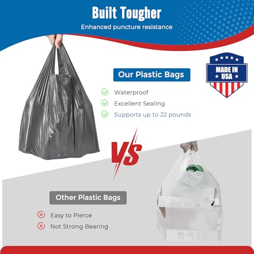 Fuxury 96000 (96K) Count Plastic T-shirt Bags plain Grey Made in USA - color: Plain Grey, size: 96000 Count