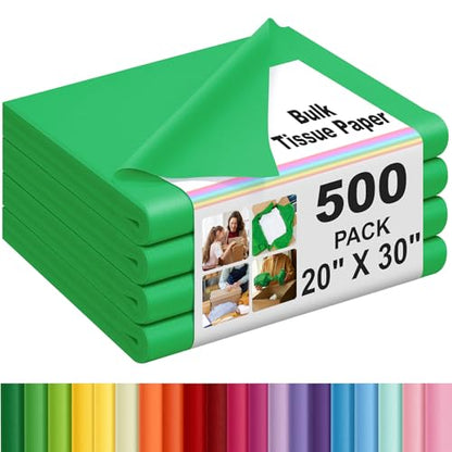 500 Sheets Dark Green Tissue Paper 20 x 30 Inch for Christmas Gift Bags - color: Dark Green, size: 20 x 30 Inch
