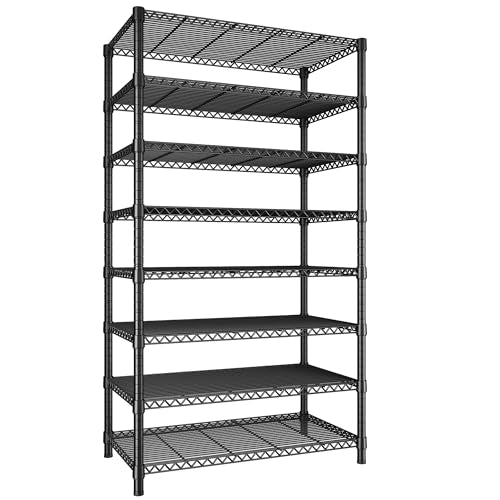 REIBII 8 Tier Metal Shelving, Adjustable & 75" H Space Saving, for Kitchen - size: 【8 Tier】75"H X 35"W X 14"D