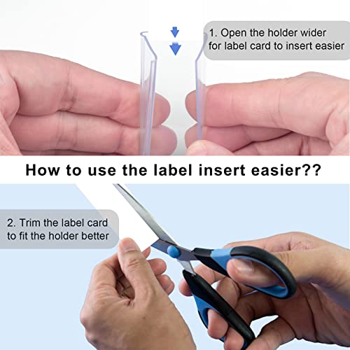 30pcs Plastic Shelf Label Holder, Clear Shelf Label Holder Wood Sign and Tag Ticket Label Holders Clips On to Shelves Thick Shelves with Matched Blank Inserts - size: 0.9*1 *3 inch