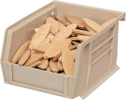 Akro-Mils 30210 AkroBins Plastic Storage Bins, 5"x4"x3", Stone, 24-Pack - color: Stone