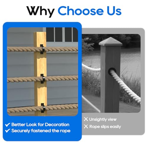 4 Packs 1.5inch Black Rope Support Holder with Cross Screw - size: 1.5" for side post
