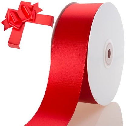 1-1/2 Inch Red Ribbon 50Yards – Perfect for Gift Wrapping - color: Red, size: 1-1/2"