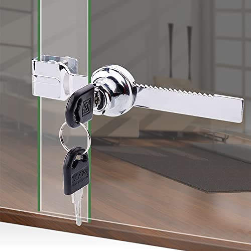 Waziaqoc 2PCS Sliding Glass Door Ratchet Lock, Chrome Finish