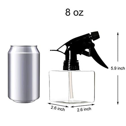 Youngever 5 Pack Empty Plastic Spray Bottles, Square Spray Bottles for Hair and Cleaning Solutions (8 Ounce) - style: 8 Ounce