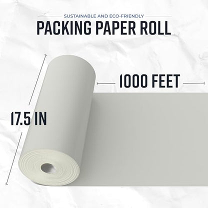 Bryco Goods Large Newsprint Packing Paper Roll 1000'L x 18”W, Pack of 2 - size: 1000' x 17.5" (Roll) (Pack of 2)