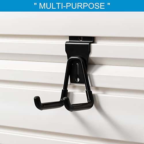 12Pack Slatwall Hooks Heavy Duty Slatwall Accessories Garage Slatwall Hooks and Hangers Small U Hook(Black) - size: 12PC U Hooks
