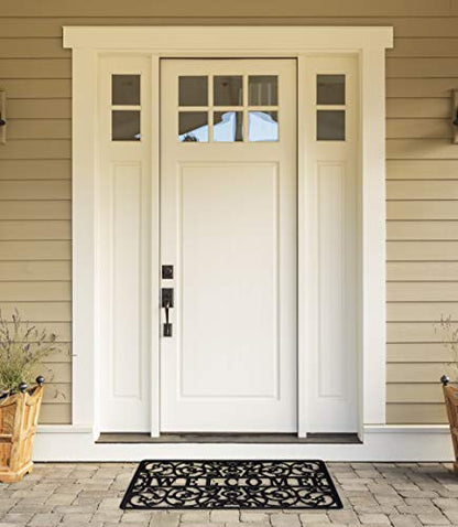 DII Rubber Doormats Collection All Weather, 18x30, Welcome Scroll - color: Welcome Scroll, size: 1'6" x 2'6" (Rectangular)