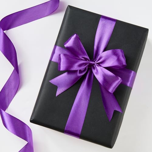 Purple Satin Ribbon 1 Inch x 100 Yards - color: Purple