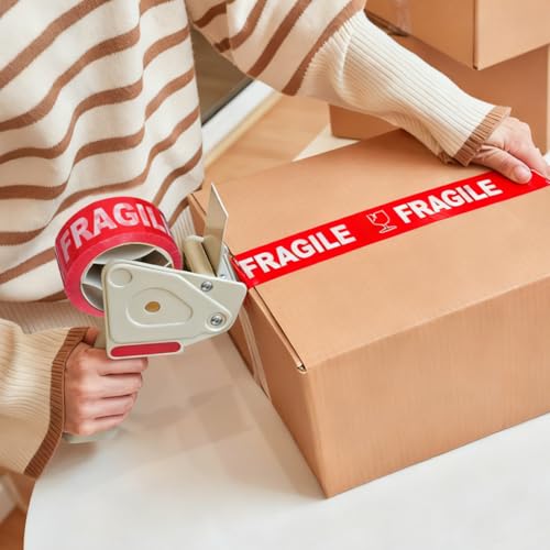 Ipetboom Fragile Warning Tape for Shipping and Moving Boxes, 1 Roll 109Yard