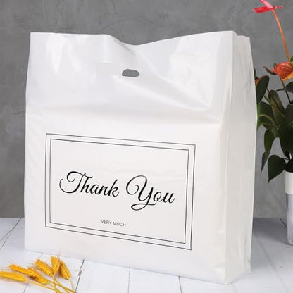 Belinlen 100Pcs 16x18 Inch Thank You Bags for Small Business|White - color: 16x18 Inch (100Pcs)white