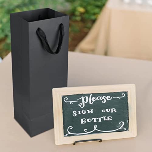 Aimyoo Black Wine Bottle Bags 4x4x14 inch, 10 Pack Large Kraft Paper Gift Bags with Handles Bulk - color: Black - 4x4x14 inch, size: 1 Count (Pack of 10)