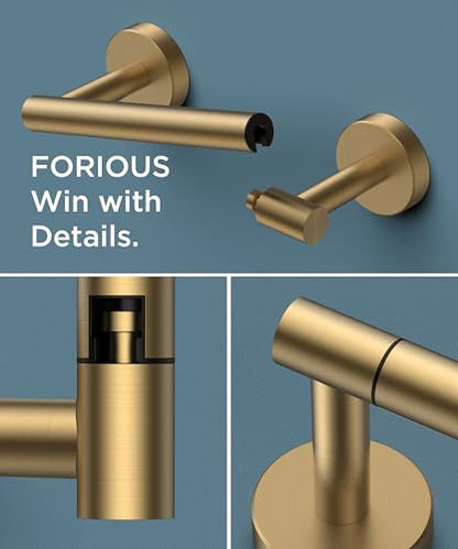 FORIOUS Commercial Toilet Paper Holder Wall Mount Bathroom Tissue Holder - color: Brushed Gold
