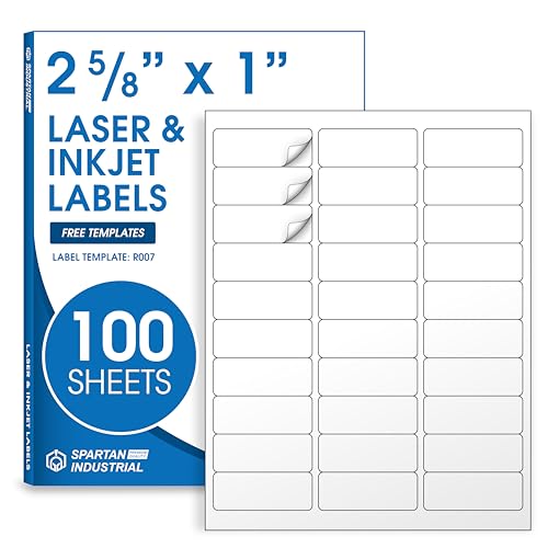 1" X 2 5/8" Matte White Printable Address Labels - size: 2-5/8" X 1"